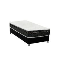 Cama Box Solteiro: Colchão Molas Bonnel Luckspuma Eagle Spring + Base CRC Suede Black(88x188) - 1