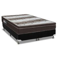 Cama Box Queen: Colchão Ortopédico Ortobom Light OrtoPillow + Base CRC Camurça Black(158x198) - 1
