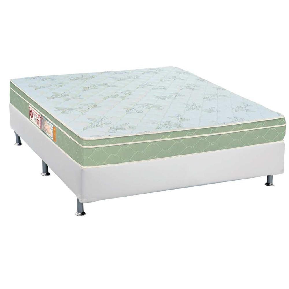 Cama Box Casal: Colchão Espuma Castor D33 Sleep Max + Base Crc Courano White(138X188) - 1