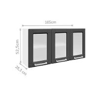 Cozinha Modulada Completa Múltipla 4 Peças (2 Armários + 1 Balcão + 1 Paneleiro) C4P83 Branco/Preto - Bertolini - 5