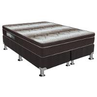 Cama Box Queen: Colchão Ortopédico Ortobom Light OrtoPillow + Base CRC Courano Black(158x198) - 1