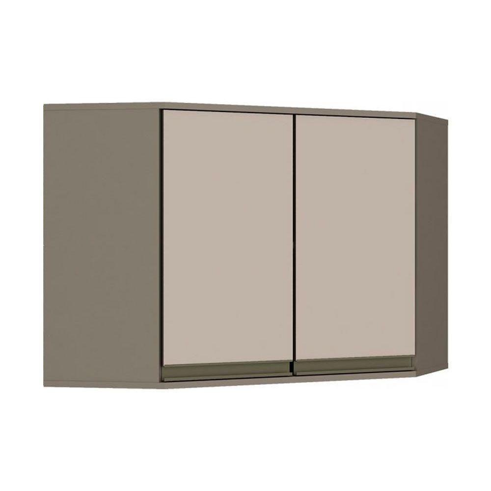 Armário Aéreo p/ Cozinha Canto Oblíquo Connect 2 Portas 80cm Duna/Cristal - Henn - 1