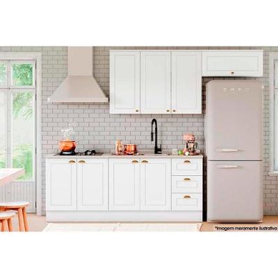 Cozinha Completa Americana 5 Peças C5P15 8 Portas 3 Gavetas MDF 120cm Branco Fosco