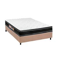 Cama Box Casal: Colchão Espuma D33 Castor Black e White Double Face + Base CRC Suede Clean(138x188) - 1