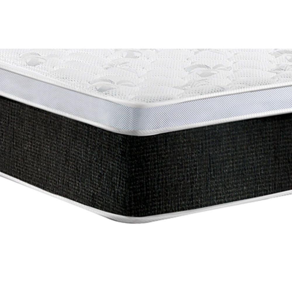 Cama Box Queen: Colchão Espuma D45 Castor Black e White AIR + Base CRC Suede Black(158x198) - 2