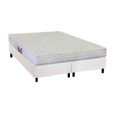 Cama Box Queen: Colchão Anatômico Herval AG65 Firme Frontier + Base CRC Courano White(158x198)