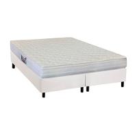 Cama Box Queen: Colchão Anatômico Herval AG65 Firme Frontier + Base CRC Courano White(158x198) - 1