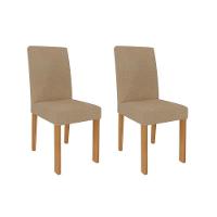 Cadeira Sala de Jantar Maia Kit 2 Un Nature/Suede Gengibre - Cimol - 1