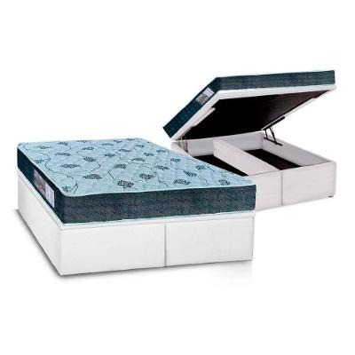 Cama Box Baú King: Colchão Anatômico Orthoflex D45 / EP Cecina + Base CRC Courano White(193x203)