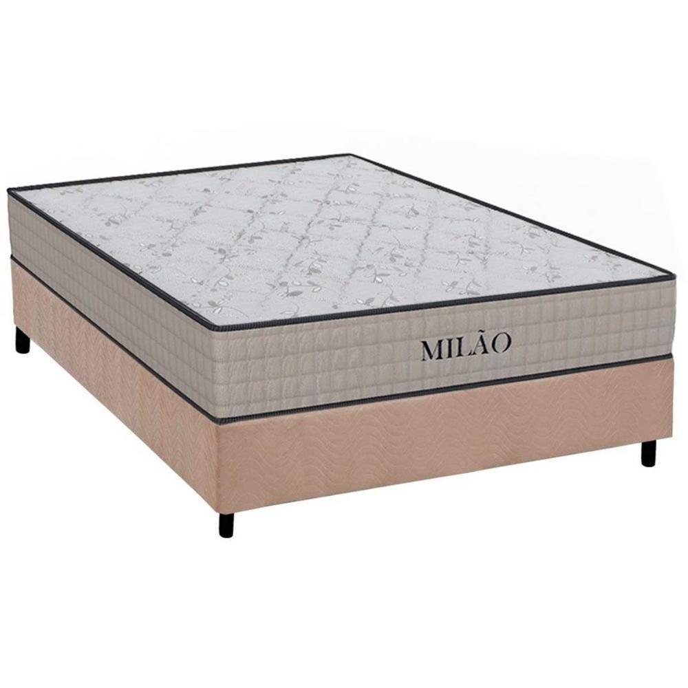 Cama Box Casal: Colchão Espuma Orthoflex D33 Milão + Base CRC Suede Clean(138x188) - 1