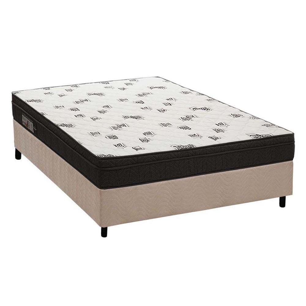 Cama Box Casal: Colchão Espuma D45 Ortobom Light Saúde Ortopilow + Base CRC Suede Clean(138x188) - 1