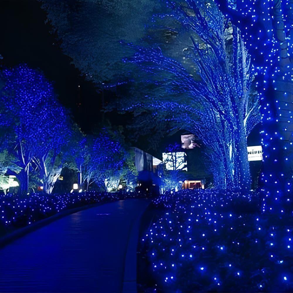 Pisca Cordão Varal Decorativo Com Leds Azul Redondo 100m - 3