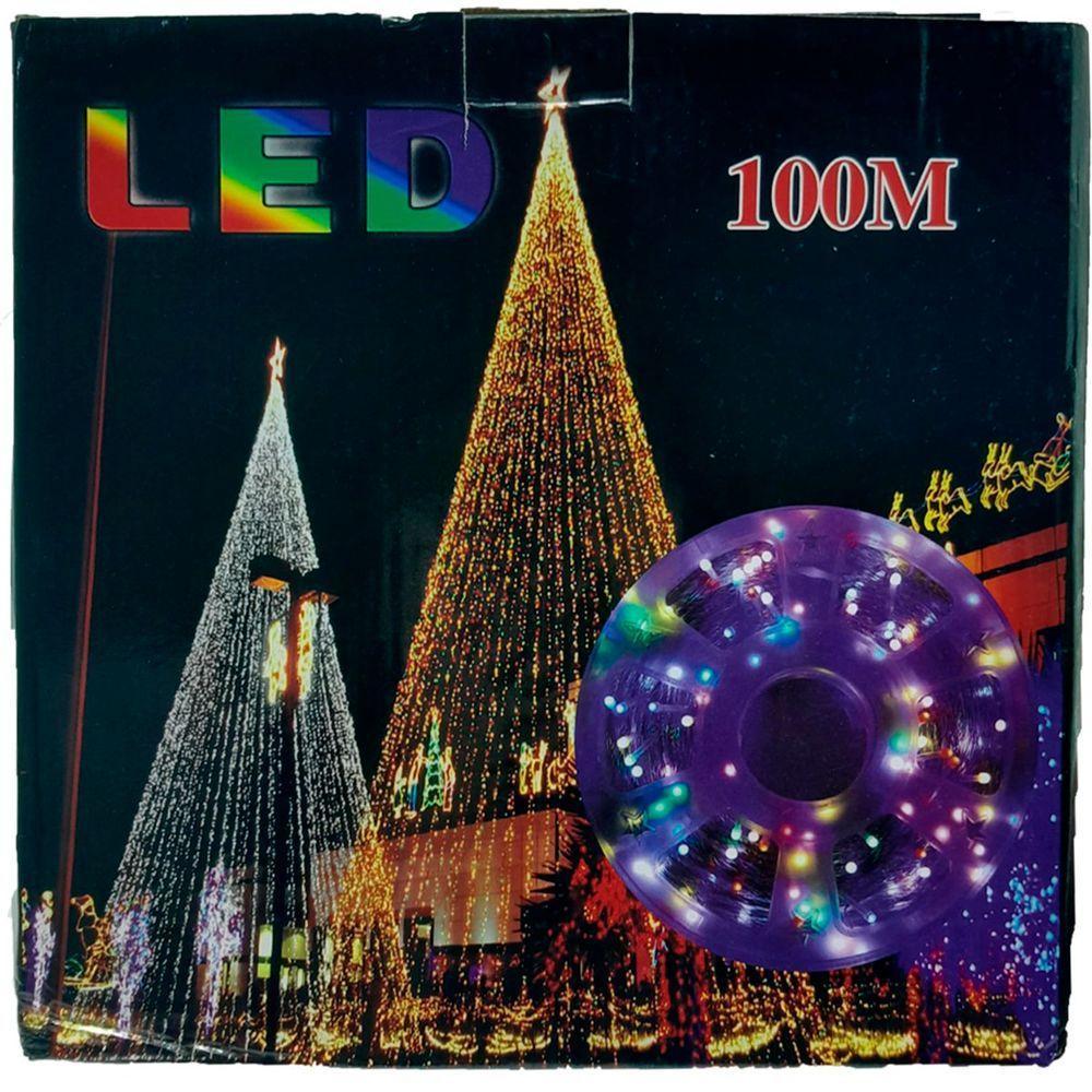 Pisca Varal Cordão Decorativo Com Leds Azul Redondo 100m - 6