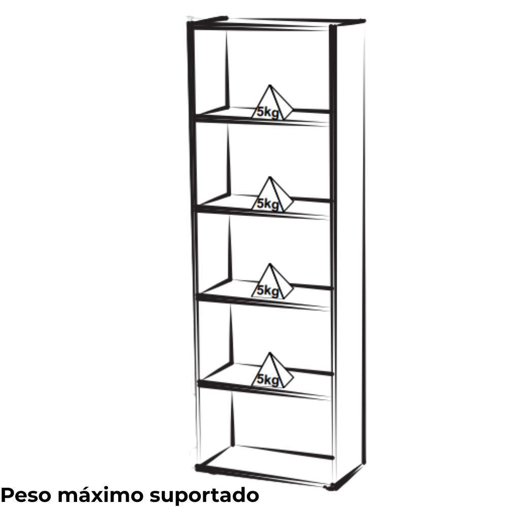 Estante Livreiro 5 Prateleiras 180x60 Cm Arly Cinamomo - 5