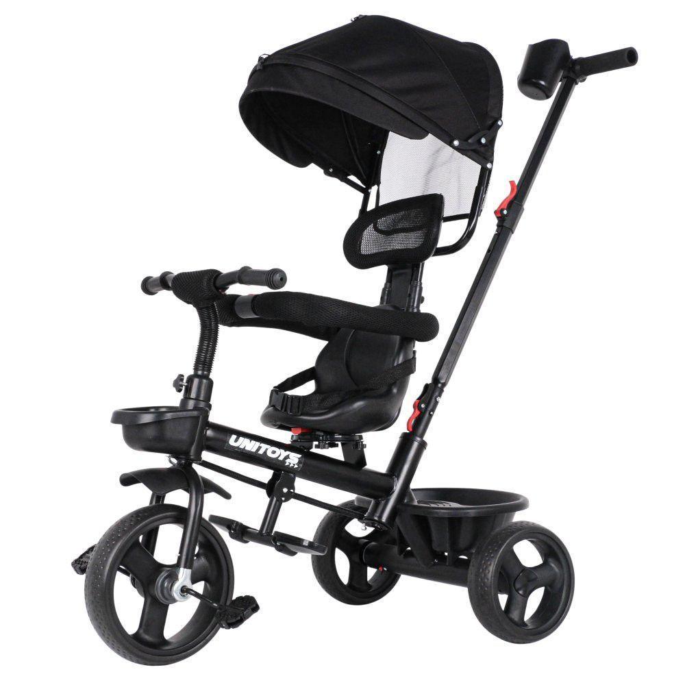 Triciclo Infantil Empurrador Removível Conforto Preto 25kg - 1