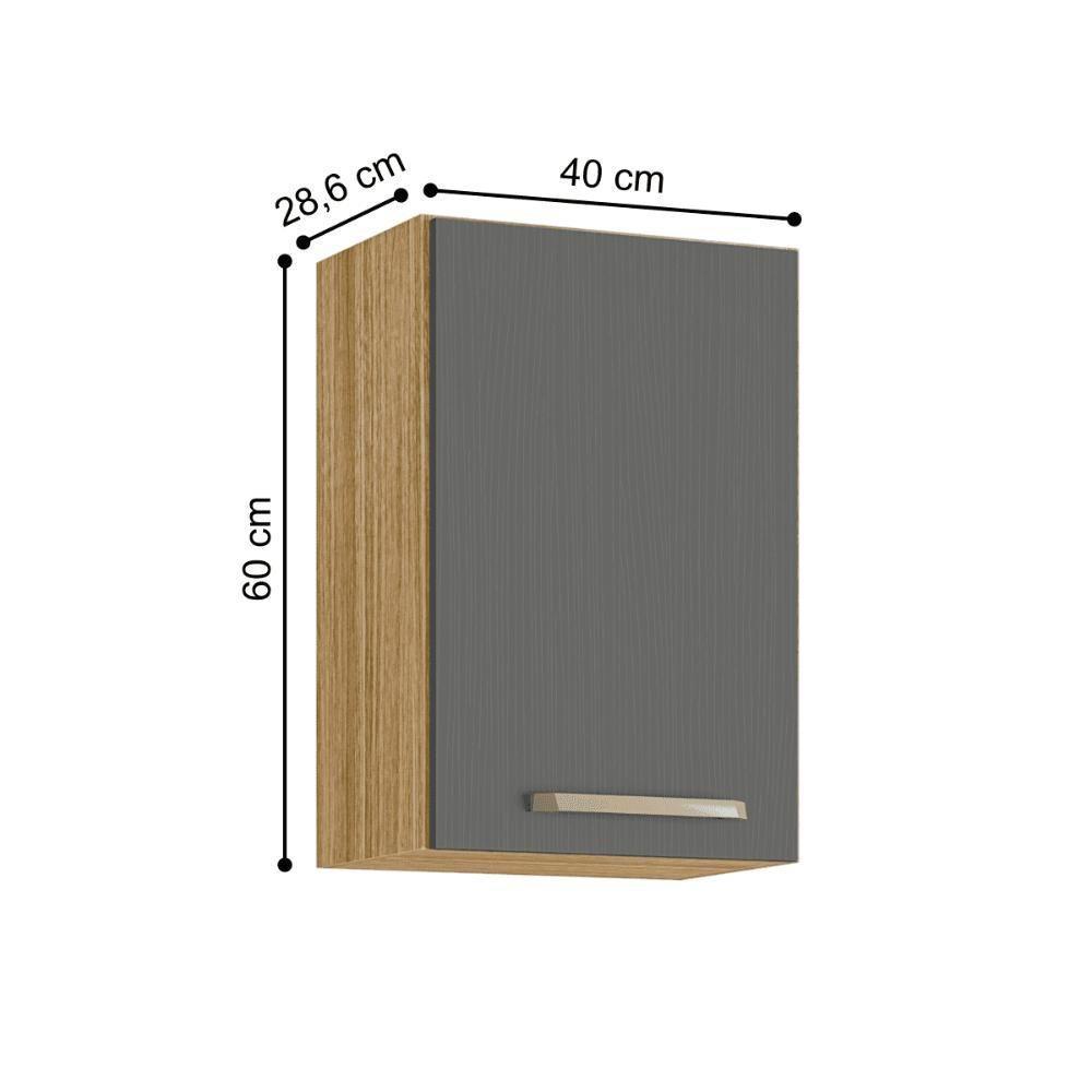 Armário 1 Porta 400 Lapis Freijó Gris - 3