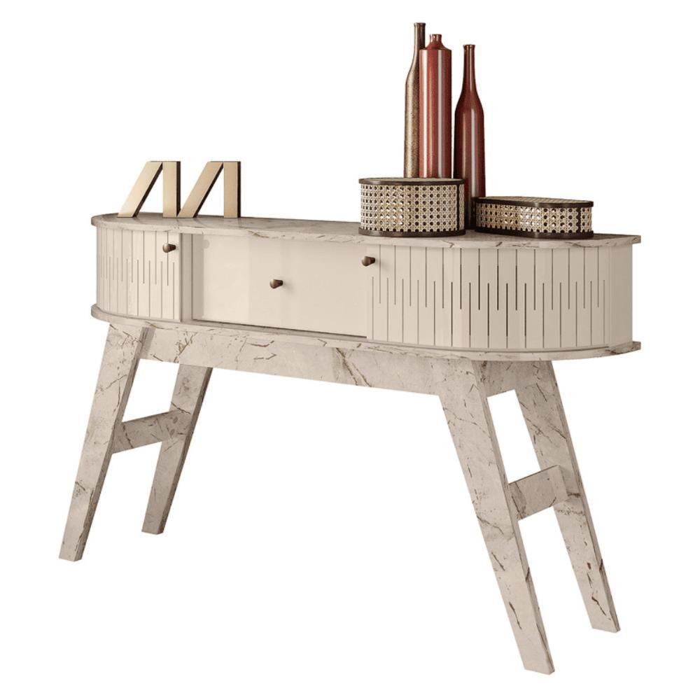 Aparador Estoril Com Nichos Calacata/off-white - 3