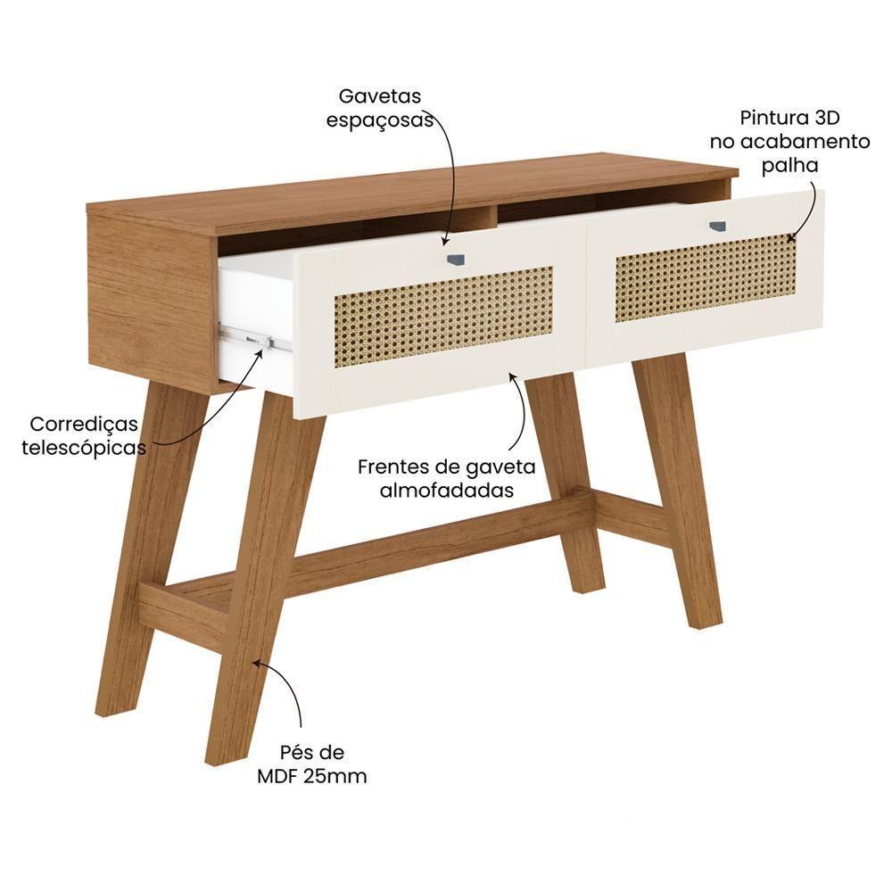 Aparador 2 Portas 110 Cm Sala Estar 4674 Cinamomo Off White Arly Cinamomo Off White - 7