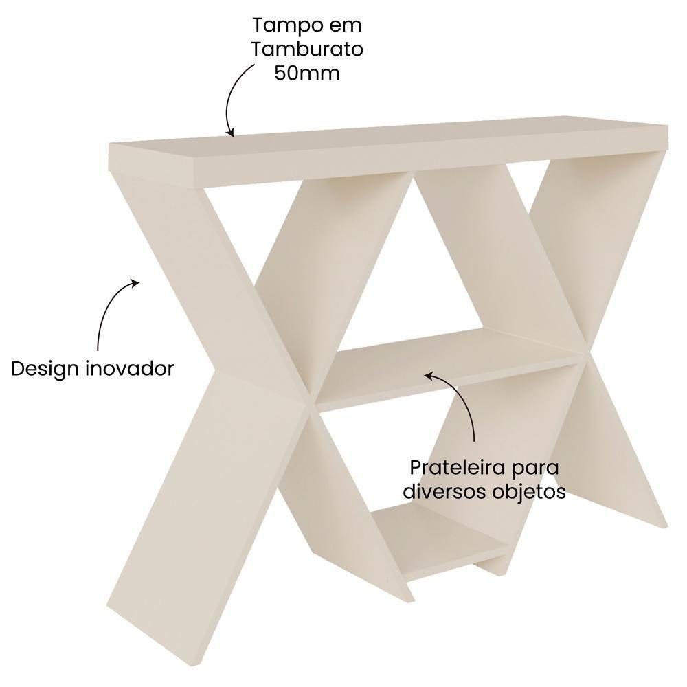 Aparador Sala Estar Com Nichos 110 Cm 4152 Off White Arly Off White - 6