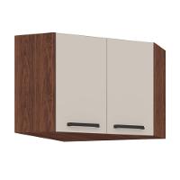 Armário Para Canto Obliquo Ametista Nogueira Off White - 2