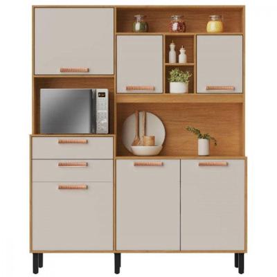 Armário Itatiaia Kit Cozinha Nápoles 6 Portas 2 Gavetas Cinamomo Off White
