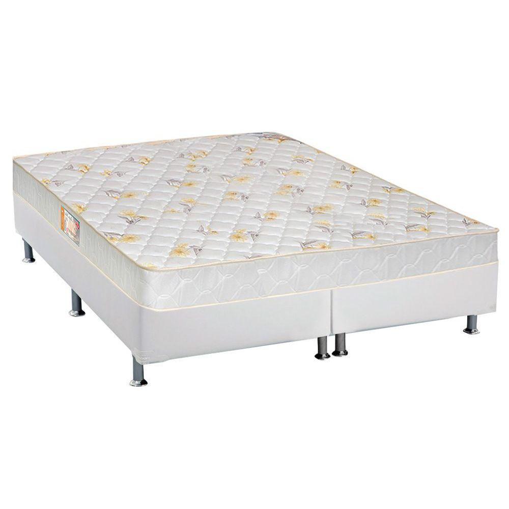 Cama Box Queen: Colchão Espuma Castor D28 Sleep Max + Base CRC Courano White(158x198) - 1