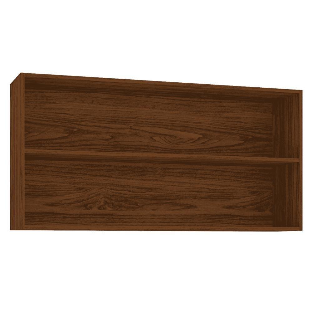 Armário 2 Basculante C/ Vidro 120 Cm Lapis Nogueira Ripado - 4