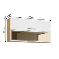 Armário 2 Basculante C/ Vidro 120 Cm Lapis Freijó Supremo - 3