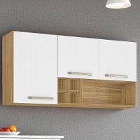 Armário Susp. 3 Portas 4 Gaveteiros 1,20 Lapis Freijó Supremo - 1