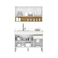 Balcão Para Pia E Armário Aéreo 120 Cm Line Supremo Ktp Supremo Cp Freijo - 6