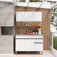 Balcão Para Pia E Armário Aéreo 120 Cm Line Supremo Ktp Supremo Cp Freijo - 7