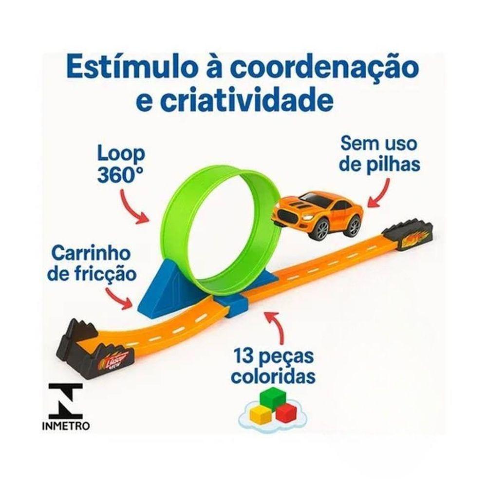 Pista De Corrida Com Looping 360º Carrinho De Fricção - 5