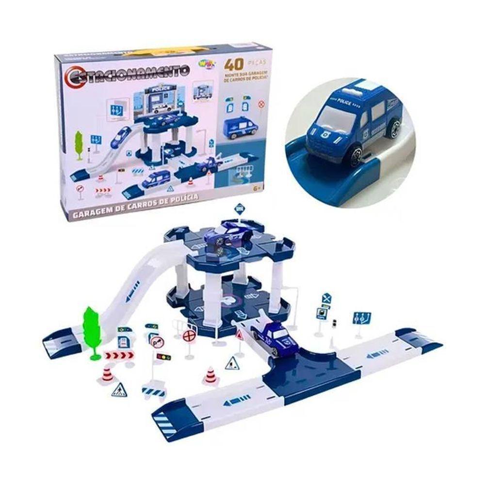 Pista Com Estacionamento De Brinquedo Policial Com 40 Peças - 1