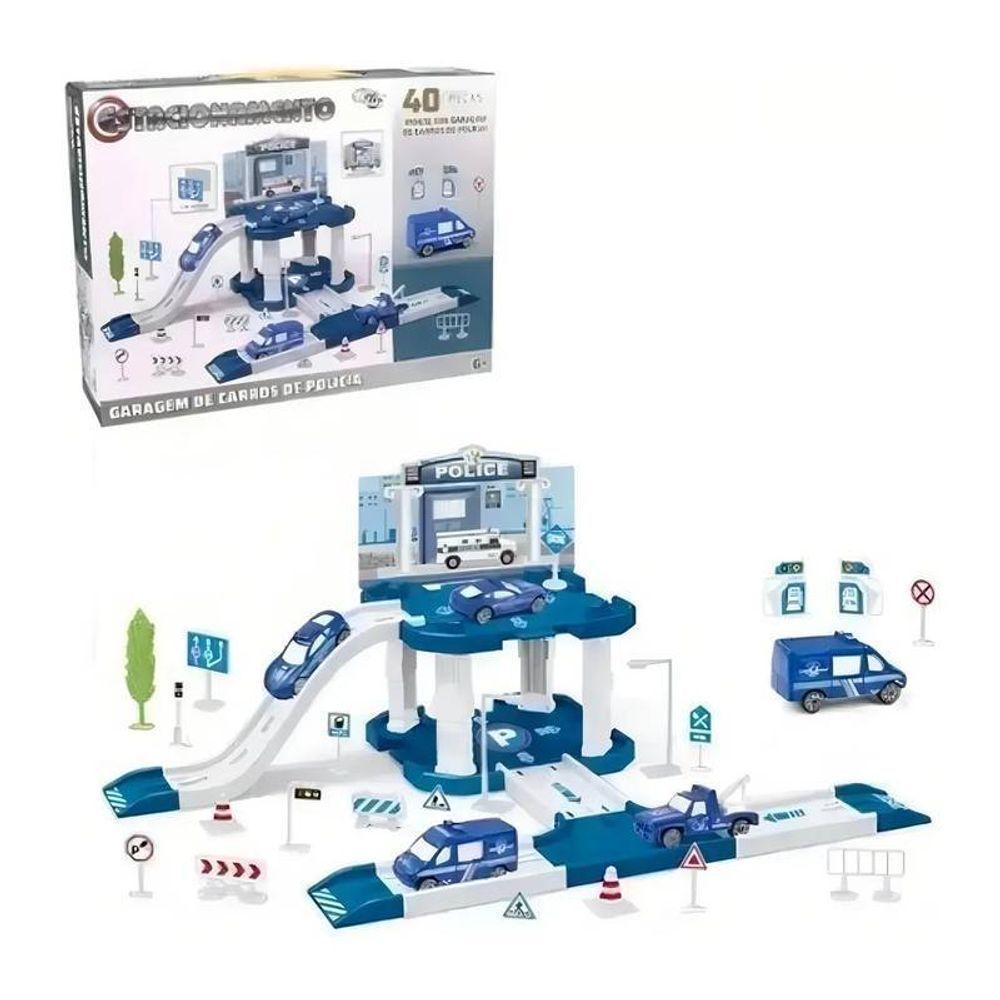 Pista Com Estacionamento De Brinquedo Policial Com 40 Peças - 6