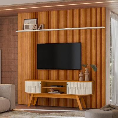 Conjunto New Laguna Painel Com Prateleira Aparador Rack Cinamomo/off-white