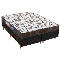 Cama Box Queen: Colchão Espuma D33 Polar Pérola + Base Crc Fantasy Black(158X198) - 1
