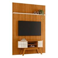 Conjunto New Silverstone Painel Com Prateleira E Rack Cinamomo/off-white - 2