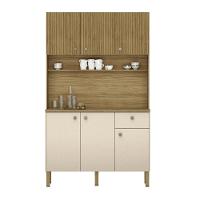 Cozinha C/ Portas E Gavetas Lusso Freijó / Vanilla / Ripado - 2