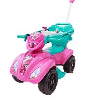 Quadriciclo Infantil Dog Rosa Pedal Haste Guia Proteção - 1