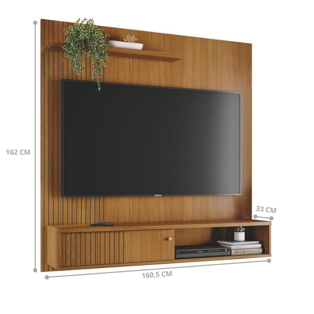 Conjunto Aurora Painel C/ Bancada Suspensa E Mesa De Centro Frizz Cumaru/opala - 5
