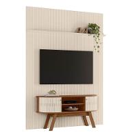 Conjunto New Silverstone Painel Com Prateleira E Rack Naturale/off-white - 2
