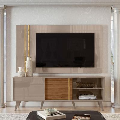 Conjunto édio Rack 2 Portas Com Painel Fendi/naturale Com Rack E Painel