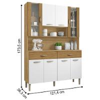 Kit Cozinha 8 Portas E Gavetas Golden Freijó / Supremo / Ripado - 3