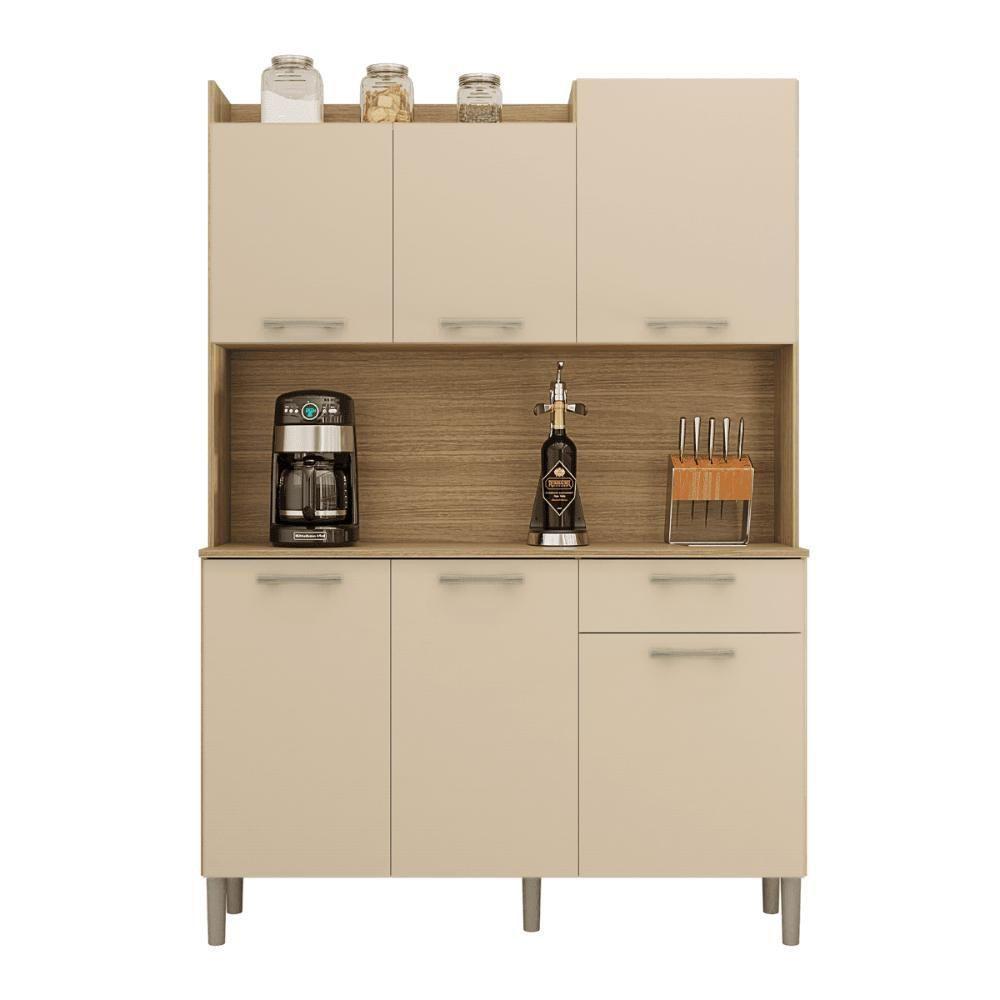 Conjunto Cozinha C/ Portas E Gavetas Verona Freijó / Vanilla - 2