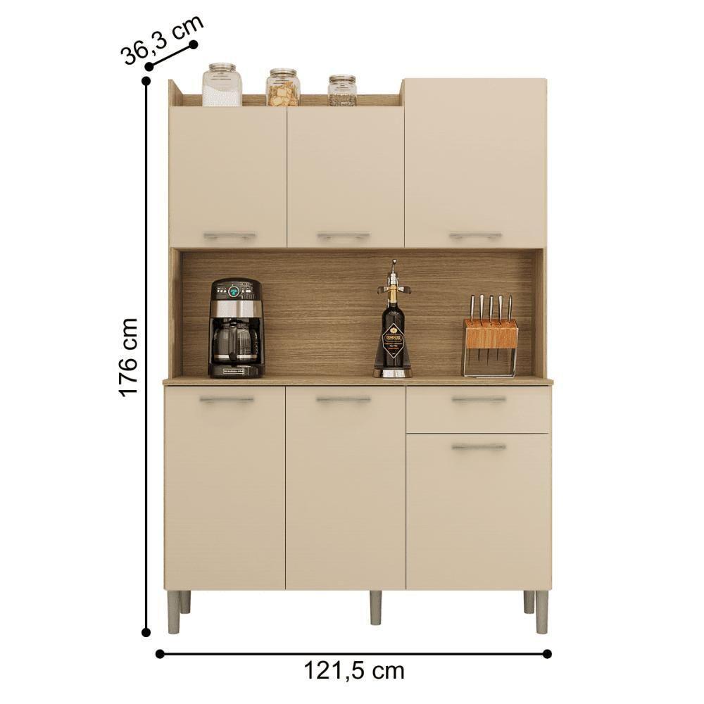 Conjunto Cozinha C/ Portas E Gavetas Verona Freijó / Vanilla - 3