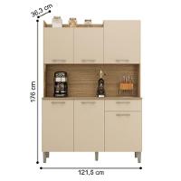 Conjunto Cozinha C/ Portas E Gavetas Verona Freijó / Vanilla - 3