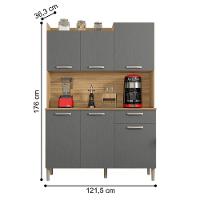 Conjunto Cozinha C/ Portas E Gavetas Verona Freijó / Gris - 3