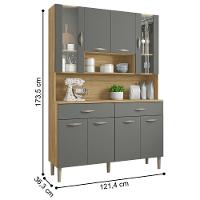 Kit Cozinha 8 Portas E Gavetas Savona Freijó / Gris - 3