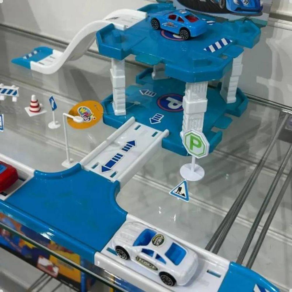Pista Com Estacionamento De Brinquedo Garagem Com 40 Peças - 3