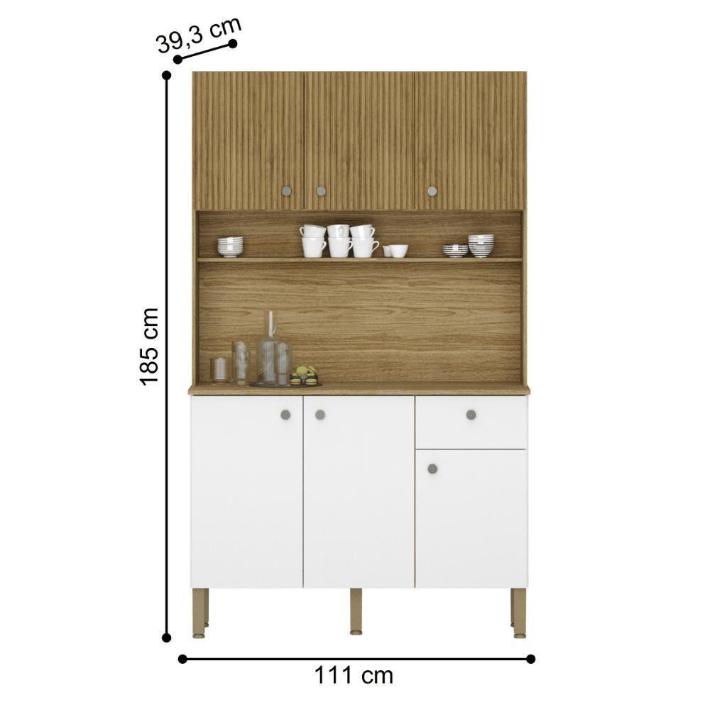 Cozinha C/ Portas E Gavetas Lusso Freijó / Supremo / Ripado - 3